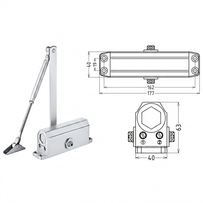 Tay Co Thủy Lực Kanhoff 6580S Chính Hãng - Tải Trọng 65-80Kg
